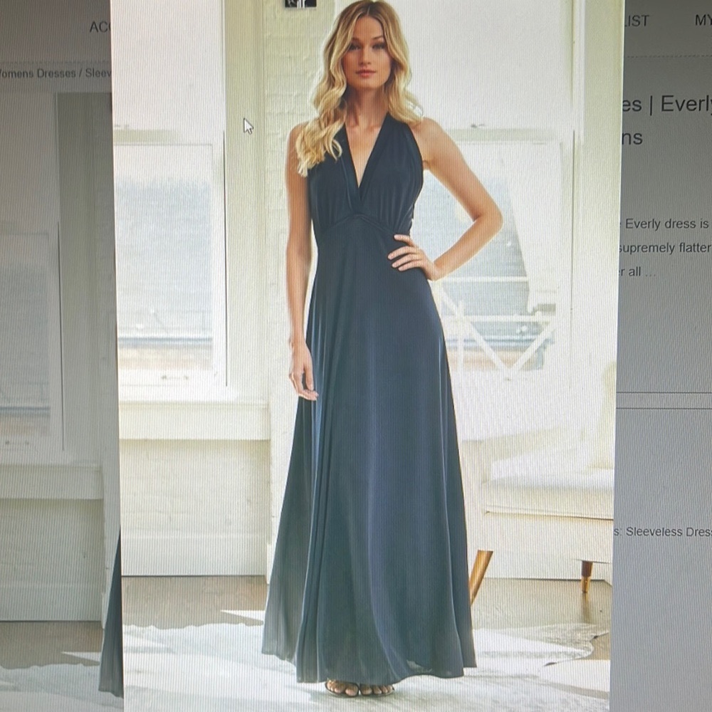 ELIE TAHARI  Everly Silk Trim Sleeveless Maxi Dress/Gown